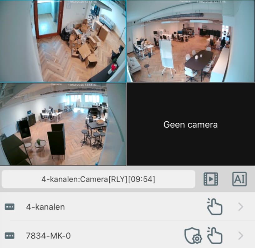 Live app-weergave van kantoorruimte Amsterdam