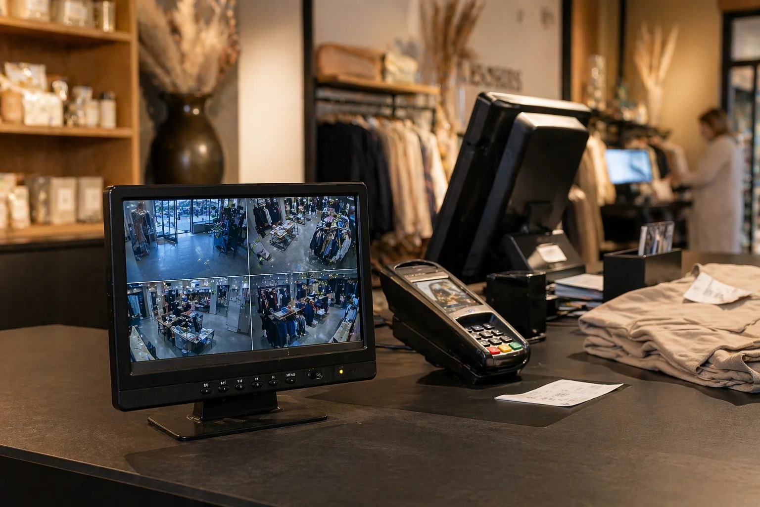 Split-vergelijking van een achtertuin bij nacht zonder nachtzicht versus met kleur-nachtzicht in volle kleur